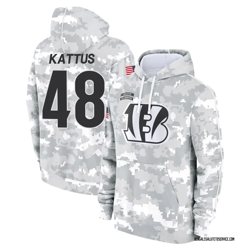 Men's Josh Kattus Cincinnati Bengals Camo Arctic 2024 Salute to Service Club Fleece Pullover Hoodie