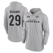 Men's Kyle Dugger Cincinnati Bengals Gray 2024 Salute to Service Lightweight Performance Long Sleeve Hooded T-Shirt