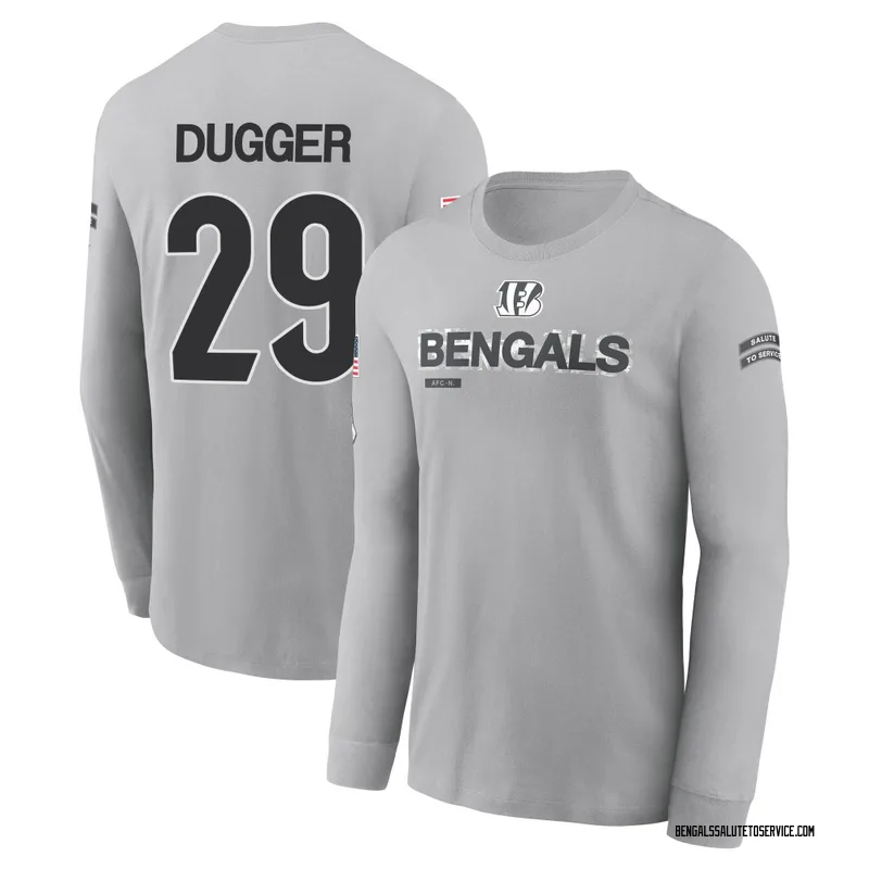 Men's Kyle Dugger Cincinnati Bengals Gray 2024 Salute to Service Long Sleeve T-Shirt