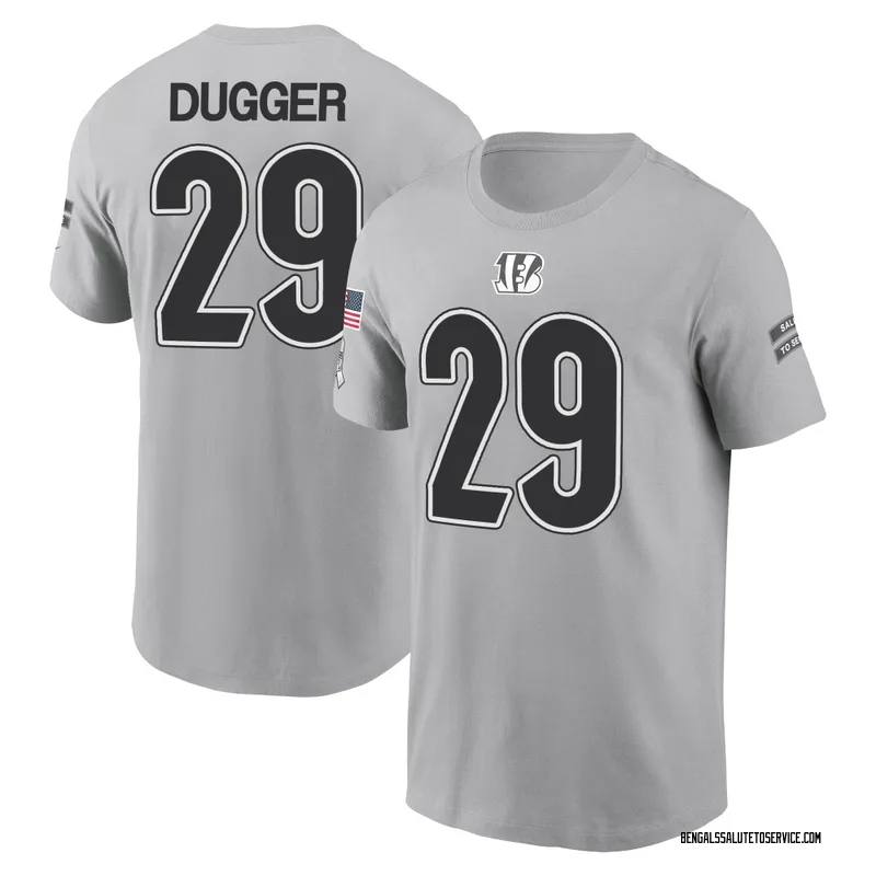 Men's Kyle Dugger Cincinnati Bengals Gray 2024 Salute to Service Name & Number T-Shirt
