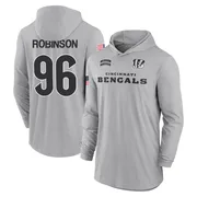 Men's Landon Robinson Cincinnati Bengals Gray 2024 Salute to Service Lightweight Performance Long Sleeve Hooded T-Shirt