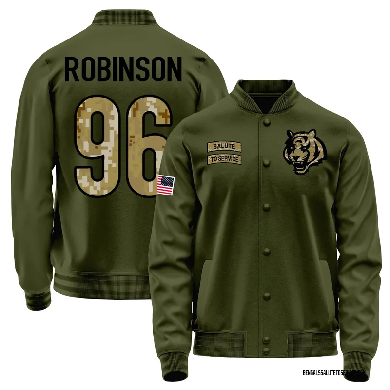 Men's Landon Robinson Cincinnati Bengals Olive Salute to Service Sideline Performance Jacket
