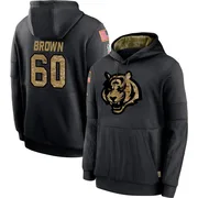 Men's Liam Brown Cincinnati Bengals Black 2020 Salute to Service Sideline Performance Pullover Hoodie