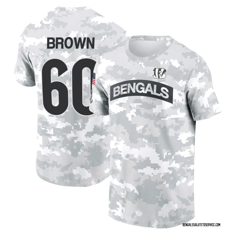 Men's Liam Brown Cincinnati Bengals Camo Arctic 2024 Salute to Service Performance T-Shirt