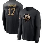 Men's Noah Thomas Cincinnati Bengals Black 2020 Salute To Service Sideline Performance Long Sleeve T-Shirt