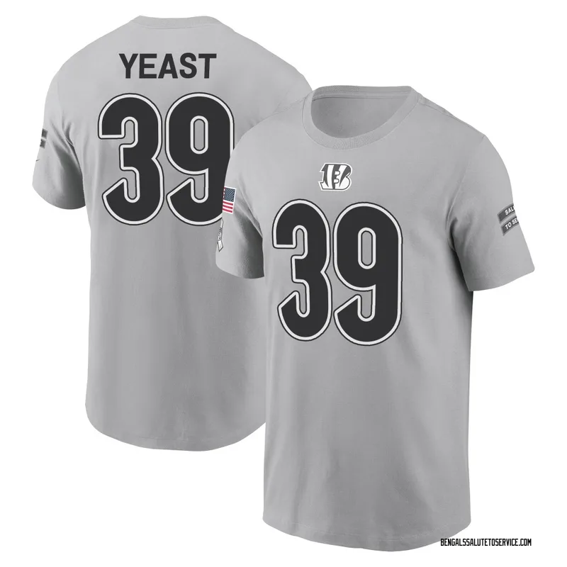Men's Russ Yeast Cincinnati Bengals Gray 2024 Salute to Service Name & Number T-Shirt