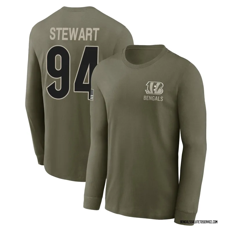 Men's Shemar Stewart Cincinnati Bengals Olive 2025 Salute to Service Sideline Long Sleeve T-Shirt