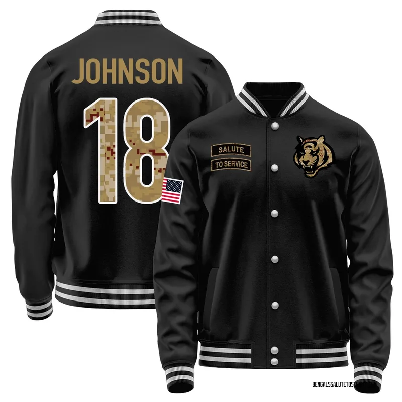 Men's Xavier Johnson Cincinnati Bengals Black Salute to Service Sideline Performance Jacket