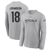 Men's Xavier Johnson Cincinnati Bengals Gray 2024 Salute to Service Long Sleeve T-Shirt