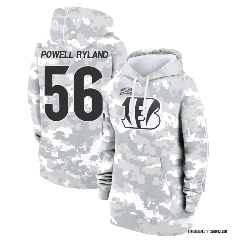 Women's Antwaun Powell-Ryland Cincinnati Bengals Camo Arctic 2024 Salute to Service Club Fleece Pullover Hoodie