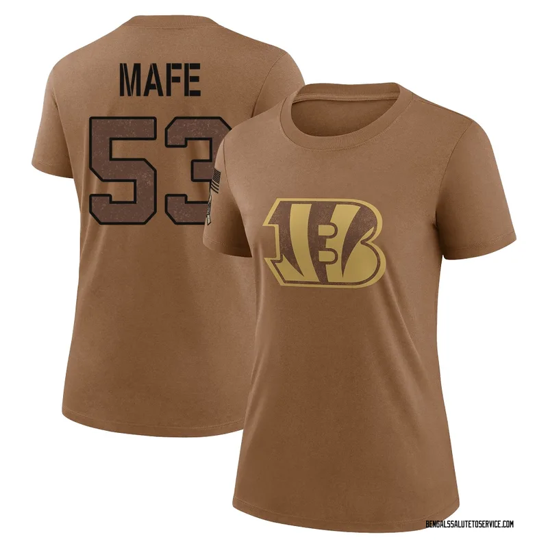 Women's Boye Mafe Cincinnati Bengals Legend Brown 2023 Salute To Service Performance T-Shirt