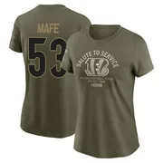 Women's Boye Mafe Cincinnati Bengals Olive 2025 Salute to Service Sideline T-Shirt