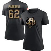 Women's Brian Parker II Cincinnati Bengals Black 2020 Salute To Service Performance T-Shirt