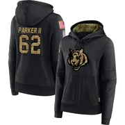 Women's Brian Parker II Cincinnati Bengals Black 2020 Salute to Service Sideline Performance Pullover Hoodie