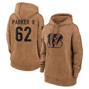 Women's Brian Parker II Cincinnati Bengals Brown 2023 Salute To Service Pullover Hoodie