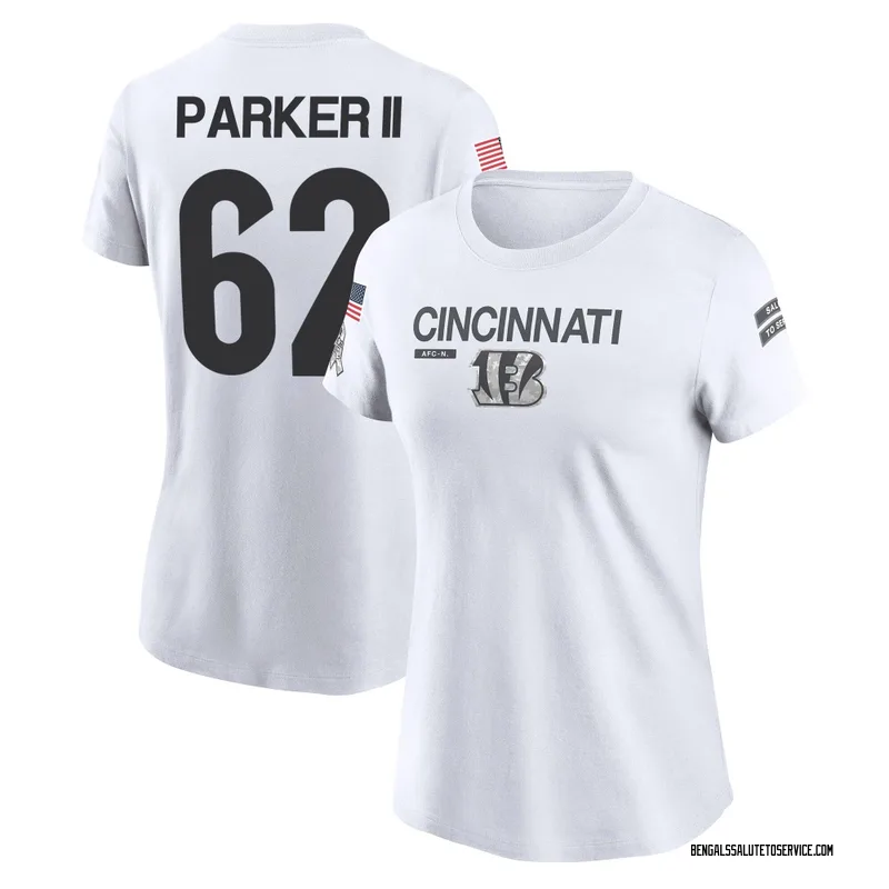 Women's Brian Parker II Cincinnati Bengals Legend White 2024 Salute to Service Performance T-Shirt