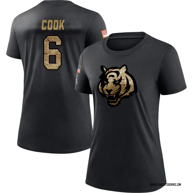 Women's Bryan Cook Cincinnati Bengals Black 2020 Salute To Service Performance T-Shirt