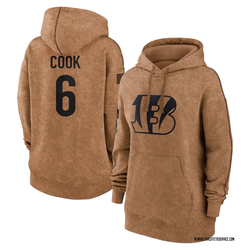 Women's Bryan Cook Cincinnati Bengals Brown 2023 Salute To Service Pullover Hoodie