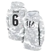 Women's Bryan Cook Cincinnati Bengals Camo Arctic 2024 Salute to Service Club Fleece Pullover Hoodie