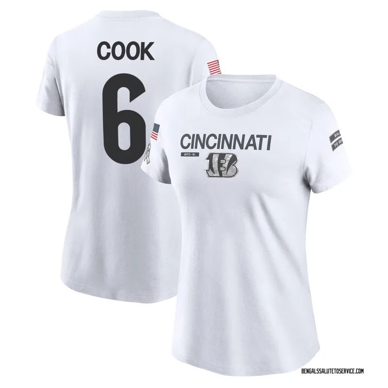 Women's Bryan Cook Cincinnati Bengals Legend White 2024 Salute to Service Performance T-Shirt