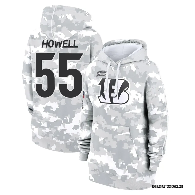 Women's Cashius Howell Cincinnati Bengals Camo Arctic 2024 Salute to Service Club Fleece Pullover Hoodie