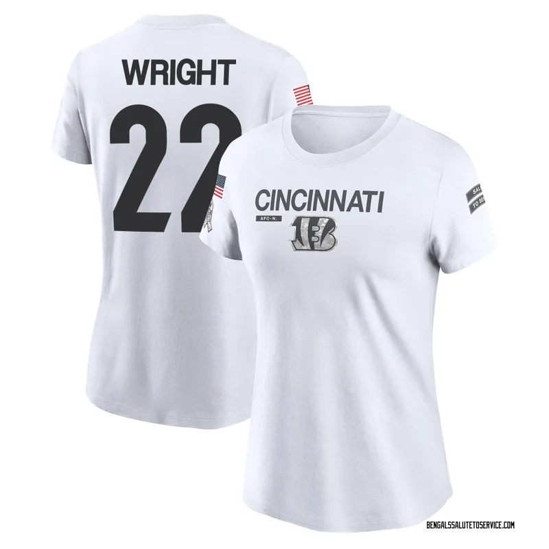 Women's Ceyair Wright Cincinnati Bengals Legend White 2024 Salute to Service Performance T-Shirt