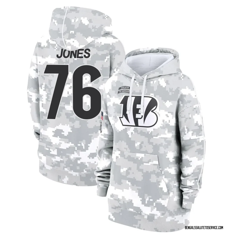 Women's Christian Jones Cincinnati Bengals Camo Arctic 2024 Salute to Service Club Fleece Pullover Hoodie