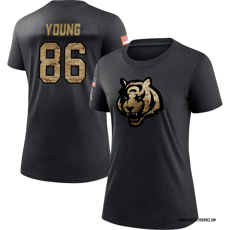 Women's Colbie Young Cincinnati Bengals Black 2020 Salute To Service Performance T-Shirt