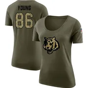 Women's Colbie Young Cincinnati Bengals Legend Olive Salute to Service Scoop Neck T-Shirt