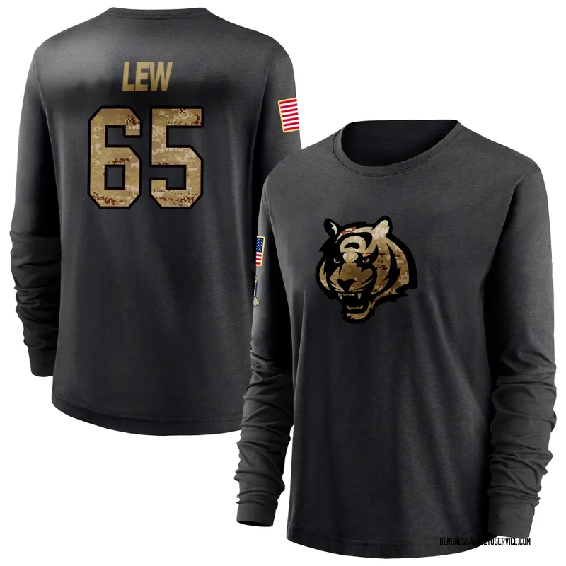 Women's Connor Lew Cincinnati Bengals Black 2020 Salute To Service Sideline Performance Long Sleeve T-Shirt