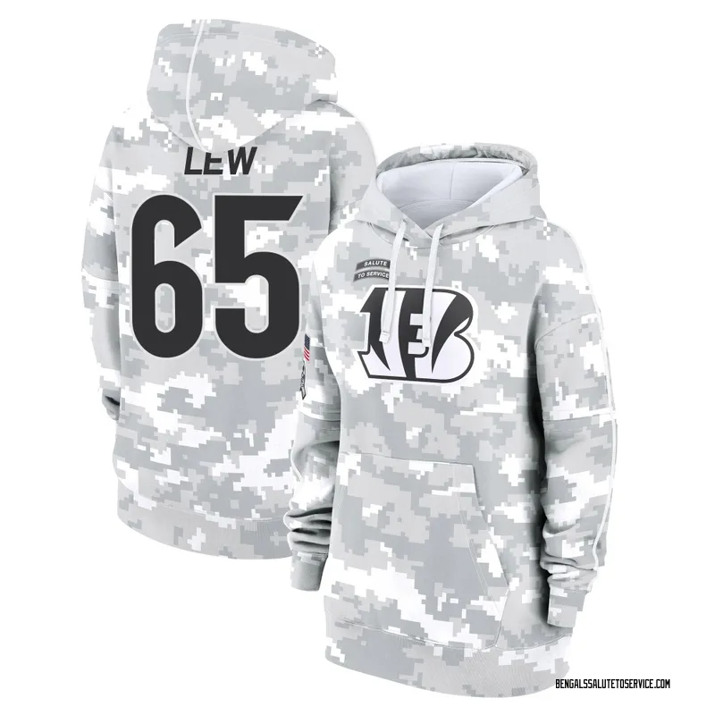 Women's Connor Lew Cincinnati Bengals Camo Arctic 2024 Salute to Service Club Fleece Pullover Hoodie