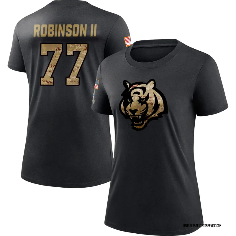 Women's Corey Robinson II Cincinnati Bengals Black 2020 Salute To Service Performance T-Shirt