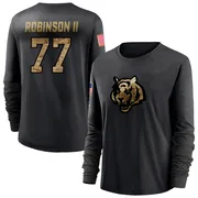 Women's Corey Robinson II Cincinnati Bengals Black 2020 Salute To Service Sideline Performance Long Sleeve T-Shirt