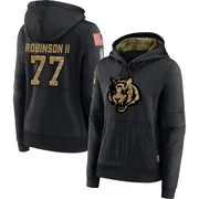 Women's Corey Robinson II Cincinnati Bengals Black 2020 Salute to Service Sideline Performance Pullover Hoodie