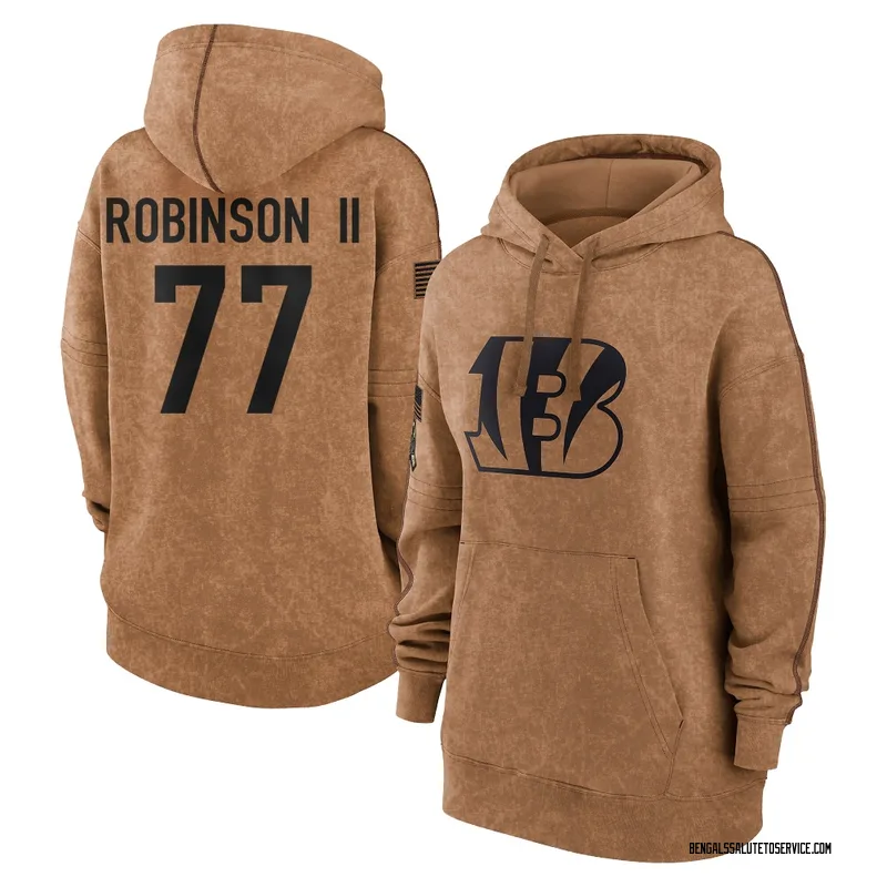 Women's Corey Robinson II Cincinnati Bengals Brown 2023 Salute To Service Pullover Hoodie