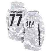 Women's Corey Robinson II Cincinnati Bengals Camo Arctic 2024 Salute to Service Club Fleece Pullover Hoodie
