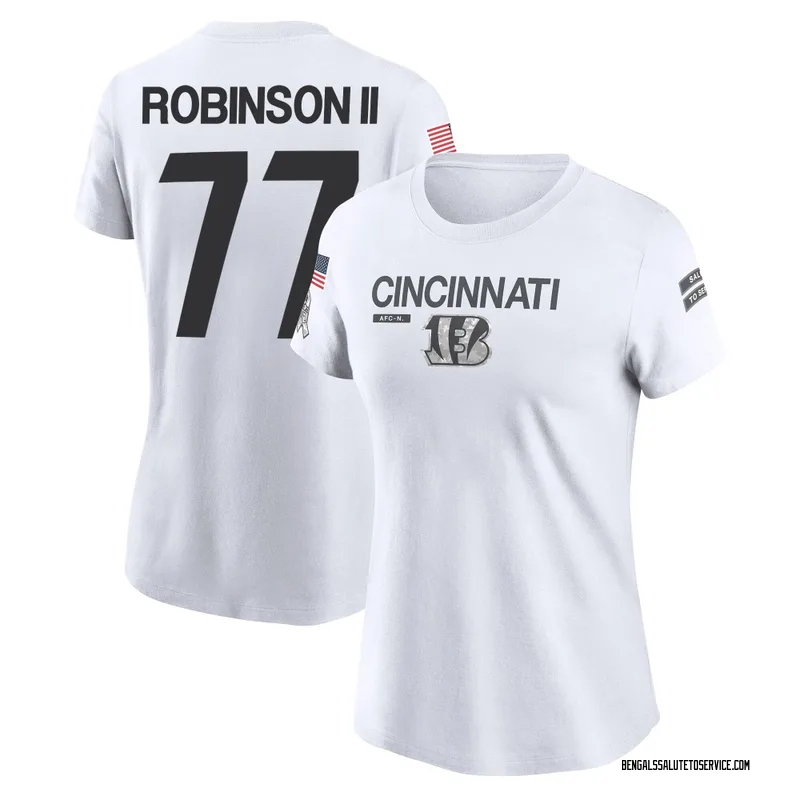 Women's Corey Robinson II Cincinnati Bengals Legend White 2024 Salute to Service Performance T-Shirt