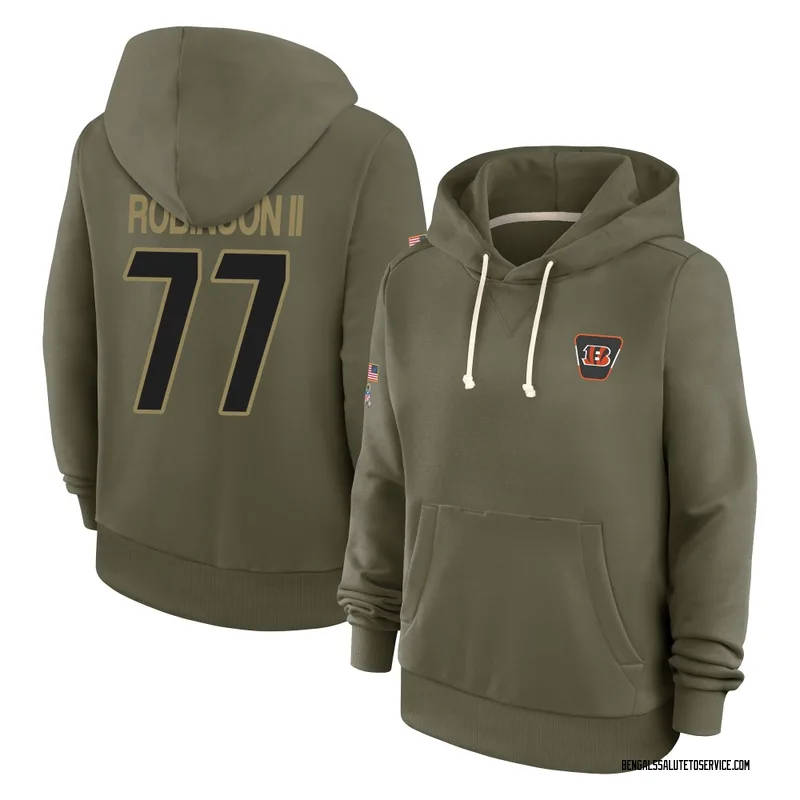 Women's Corey Robinson II Cincinnati Bengals Olive 2025 Salute to Service Hoodie
