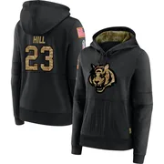 Women's Dax Hill Cincinnati Bengals Black 2020 Salute to Service Sideline Performance Pullover Hoodie