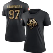 Women's Dexter Lawrence II Cincinnati Bengals Black 2020 Salute To Service Performance T-Shirt