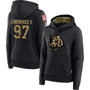 Women's Dexter Lawrence II Cincinnati Bengals Black 2020 Salute to Service Sideline Performance Pullover Hoodie