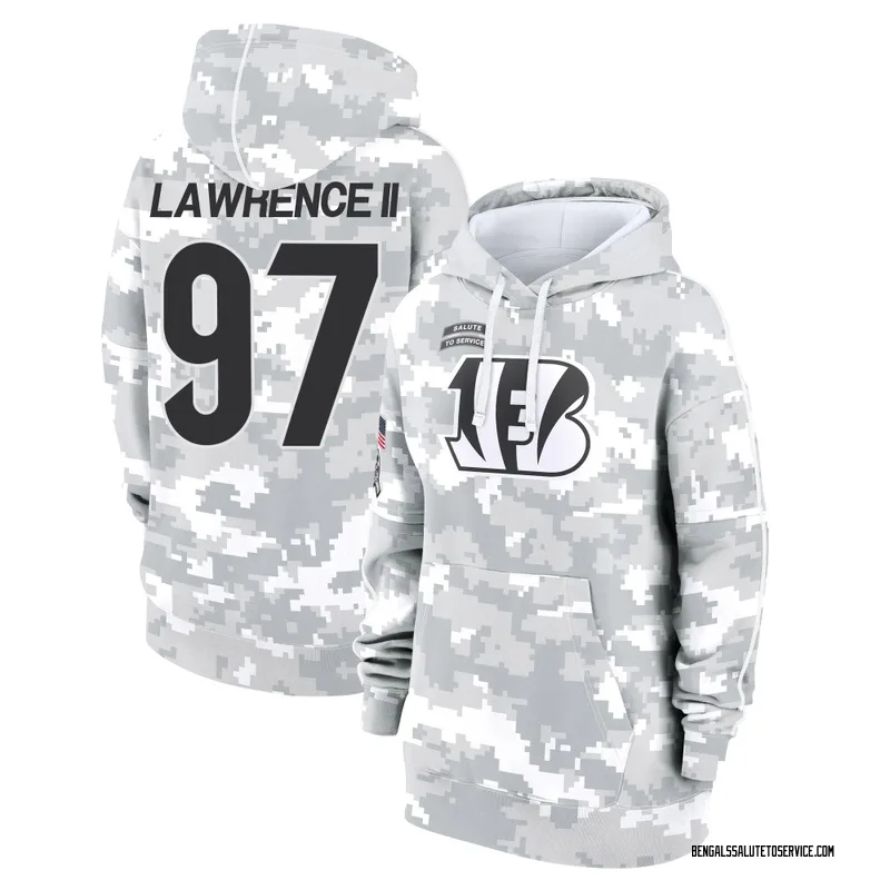 Women's Dexter Lawrence II Cincinnati Bengals Camo Arctic 2024 Salute to Service Club Fleece Pullover Hoodie