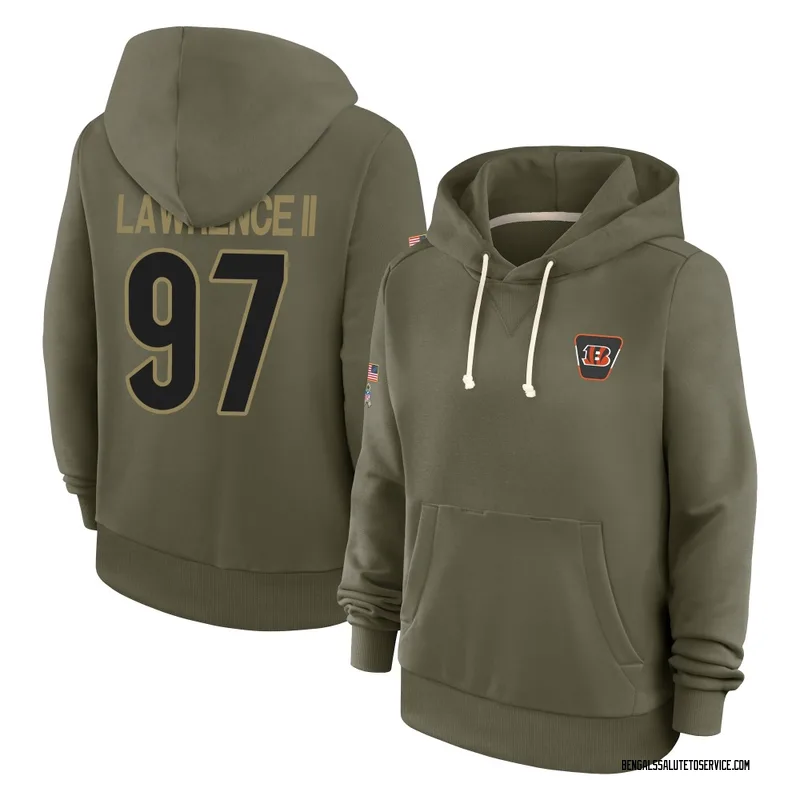 Women's Dexter Lawrence II Cincinnati Bengals Olive 2025 Salute to Service Hoodie