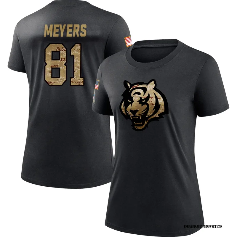Women's Dohnte Meyers Cincinnati Bengals Black 2020 Salute To Service Performance T-Shirt
