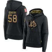 Women's Eric Gentry Cincinnati Bengals Black 2020 Salute to Service Sideline Performance Pullover Hoodie