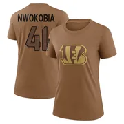 Women's Isaiah Nwokobia Cincinnati Bengals Legend Brown 2023 Salute To Service Performance T-Shirt