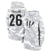 Women's Ja'Sir Taylor Cincinnati Bengals Camo Arctic 2024 Salute to Service Club Fleece Pullover Hoodie