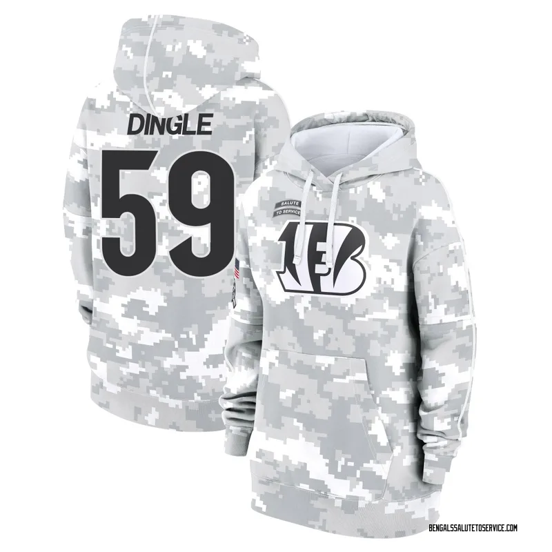 Women's Jack Dingle Cincinnati Bengals Camo Arctic 2024 Salute to Service Club Fleece Pullover Hoodie