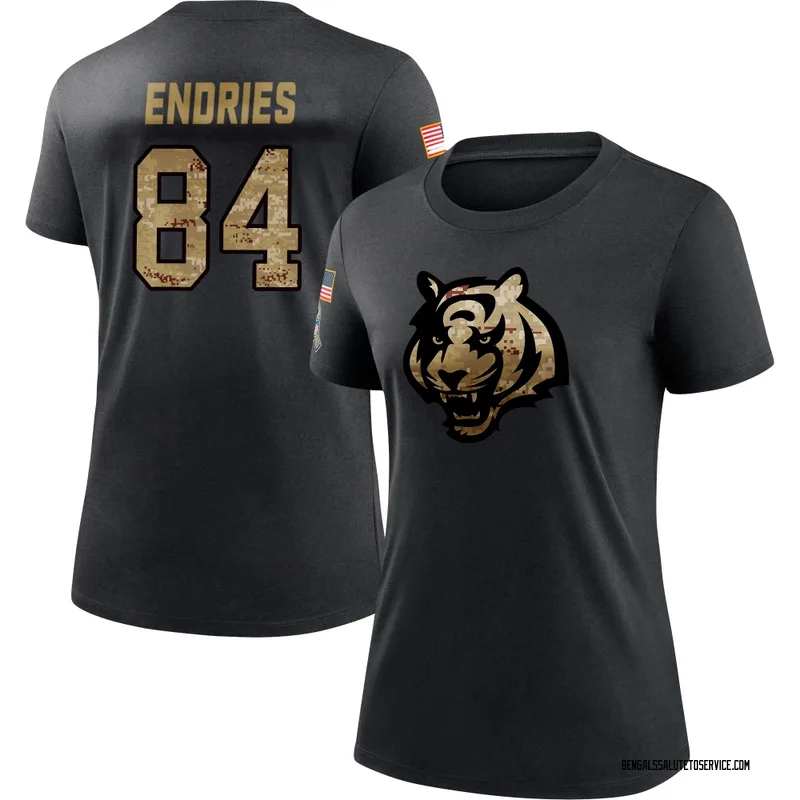 Women's Jack Endries Cincinnati Bengals Black 2020 Salute To Service Performance T-Shirt