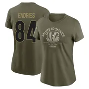 Women's Jack Endries Cincinnati Bengals Olive 2025 Salute to Service Sideline T-Shirt